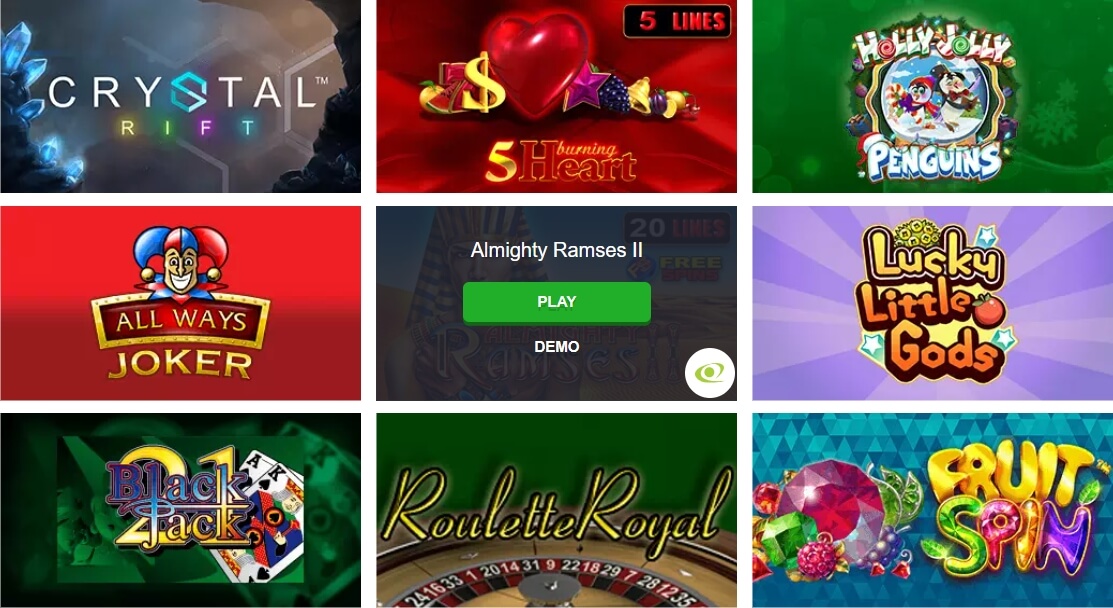 List of Syndicate Casino Games